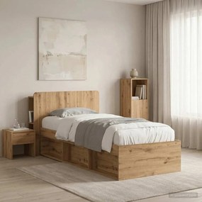 vidaXL Κρεβάτι με Κεφαλάρι Artisan Δρυς 80 cm Επεξεργασμένο Ξύλο