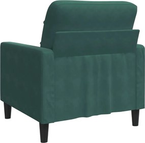 vidaXL Πολυθρόνα Σκούρο πράσινο 60 εκ. Βελούδινη