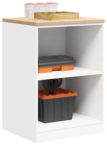 vidaXL ντουλάπι αποθήκευσης γκαράζ Λευκό 60x51x85 εκ μασίφ ξύλο πεύκο