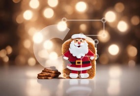 Intra Συλλεκτικό Ξύλινο Παζλ Plywood 4mm - Ειδώλιο Άγιου Βασίλη με ψωμί και μπισκότα Σε Ξύλινο Κουτί - Διαστάσεις: 10x10 cm – 25 κομμάτια