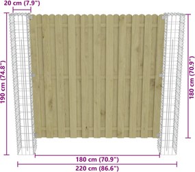 vidaXL Στύλος Περιφράξεων 2 pcs Ασημί 20 x 20 x 190 εκ. Μέταλλο