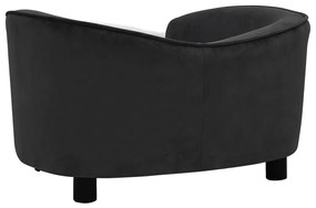 vidaXL Καναπές - Κρεβάτι Σκύλου Μαύρος 69 x 49 x 40 εκ. Βελουτέ
