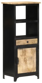 Ντουλάπι με Συρτάρι/Ράφια 45x32x110 εκ. Μασίφ Ξύλο Μάνγκο - Μαύρο