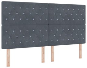 vidaXL LED Κεφαλαριά Σκούρου Γκρι 90 εκ Βελούδο