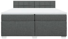 vidaXL Κρεβάτι Boxspring με Στρώμα Σκούρο Γκρι 200x200 εκ. Υφασμάτινο