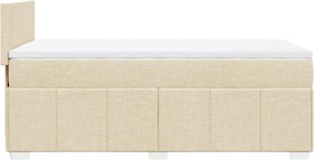 vidaXL Κρεβάτι Boxspring με Στρώμα Κρεμ 90x190 εκ.Υφασμάτινο