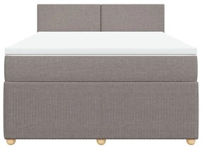 vidaXL Κρεβάτι Boxspring με Στρώμα Taupe 140x190 εκ. Υφασμάτινο