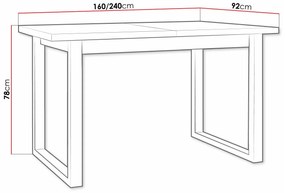 Τραπέζι Victorville 327, Μαύρο, Άσπρο, 78x92x160cm, 38 kg, Επιμήκυνση, Πλαστικοποιημένη μοριοσανίδα, Μέταλλο | Epipla1.gr