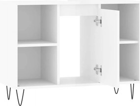 vidaXL Ντουλάπι Μπάνιου Γυαλ. Λευκό 80 x 33 x 60 εκ. από Επεξεργ. Ξύλο
