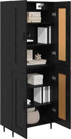 vidaXL Highboard 2 pcs Μαύρη Οξυά Επεξεργασμένο ξύλο
