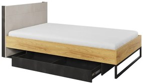 Κρεβάτι Fresno AG114, Μονόκλινο, Ανοιχτό καφέ, 120x200, Πλαστικοποιημένη μοριοσανίδα, Τάβλες για Κρεβάτι, 126x215x91cm, 85 kg | Epipla1.gr