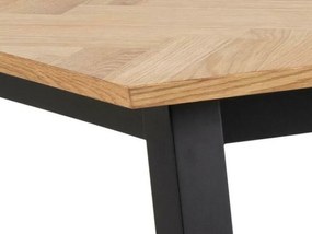 Τραπέζι Oakland 388, Δρυς, Μαύρο, 75x95x220cm, 52 kg, Φυσικό ξύλο καπλαμά, Πλαστικοποιημένη μοριοσανίδα, Ινοσανίδες μέσης πυκνότητας | Epipla1.gr