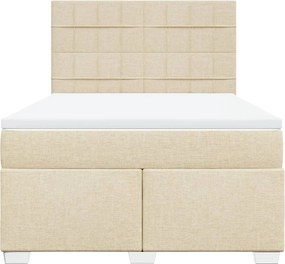 vidaXL Κρεβάτι Boxspring με Στρώμα Κρεμ 160x200 εκ. Υφασμάτινο