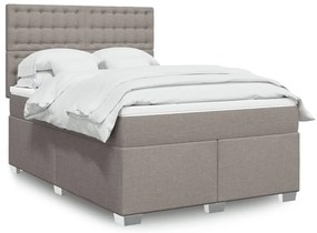 vidaXL Κρεβάτι Boxspring με Στρώμα Taupe 140x200 εκ. Υφασμάτινο