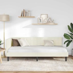vidaXL Κρεβάτι Γωνίας Κρεμ 100 x 200 cm Βελούδο