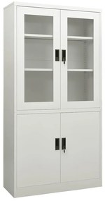 vidaXL Ντουλάπα Γραφείου 90 x 40 x 180 εκ. Ανοιχτό Γκρι Ατσάλινη