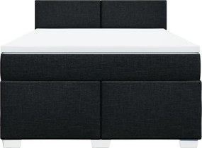 vidaXL Κρεβάτι Boxspring με Στρώμα Μαύρο 140x200 εκ. Υφασμάτινο