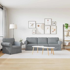 vidaXL Σετ Καναπέ 2 τμχ. Ανοιχτό γκρι ύφασμα