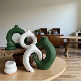 Stewehome Σετ 6 τεμαχίων μποέμ σερμικά βάζα και κηροπήγια διακοσμητικά