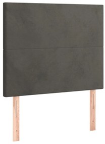 Κεφαλάρι Κρεβατιού LED Σκούρο Γκρι 100x5x118/128 εκ. Βελούδινο 3122187