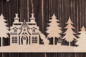 Σετ των 2 Intra απο ξύλο plywood 3mm-4mm πάχος Χριστουγεννιάτικη Σκηνή Τέχνη τοίχου Δίασταση 40x40 cm INTRAFABR-105435066