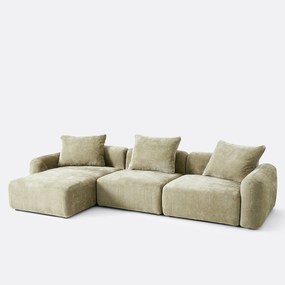 Γωνιακός αριστερός modular καναπές 3 θέσεων, από ζακάρ chenille, AMAD