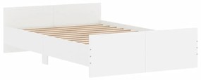 Πλαίσιο Κρεβατιού με Κεφαλάρι &amp; Ποδαρικό Λευκό 120 x 200 εκ. - Λευκό