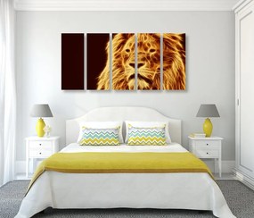Εικόνα 5 μερών κεφάλι λιονταριού σε αφηρημένο σχέδιο