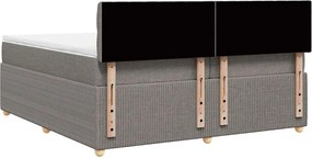 vidaXL Κρεβάτι Boxspring με Στρώμα Taupe 200x200 εκ. Υφασμάτινο