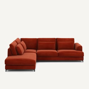 Γωνιακός καναπές αριστερός, βελούδινος, Marsile