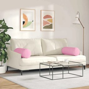 vidaXL Μαξιλάρια Στήριγμα 2 pcs Ροζ Ø 25 x 70 cm ύφασμα