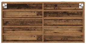 vidaXL Βιτρίνα με ράφι Παλιό Ξύλο 100 x 8.5 x 50 cm Επεξεργασμένο ξύλο