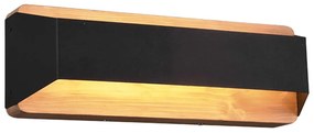 Φωτιστικό Τοίχου - Απλίκα Arino 224819132 13,5W Led 35,2x12cm Black Mat Trio Lighting Metal,Wood