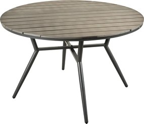 Τραπεζαρία Appa-Moly σετ 5τεμ pakoworld αλουμίνιο και plywood σε ανθρακί απόχρωση Φ120x74εκ