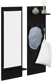 vidaXL Τοίχου Κρεμάστρα Μαύρη δρυς 70 x 10 x 90 εκ. Επεξεργασμένο ξύλο