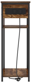 vidaXL Κομοδίνο Καπνιστή δρυς 28.1 x 40.9 x 75 εκ. Επεξεργασμένο ξύλο