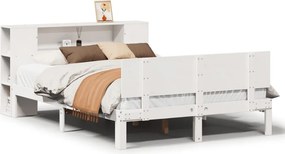 vidaXL Κρεβάτι Βιβλιοθήκη Χωρίς Στρώμα 140x200 εκ Μασίφ Ξύλο Πεύκο