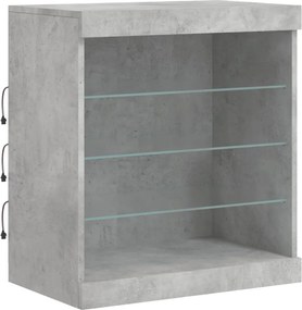 vidaXL Ντουλάπι με LED Γκρι Σκυροδέματος 60,5x37x67 εκ.