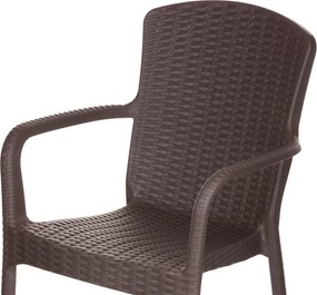 Πολυθρόνα βαρέους τύπου TURAN απο PP σε χρώμα καφέ 43x40x86