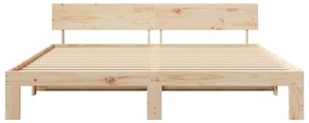 vidaXL Σκελετός Κρεβατιού Καφέ 180 x 200 cm Μασίφ ξύλο πεύκου