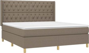 vidaXL Κρεβάτι Boxspring με Στρώμα Taupe 160x200 εκ. Υφασμάτινο