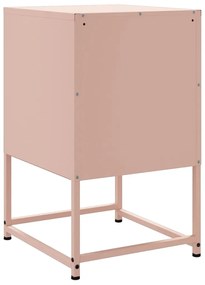 Κομοδίνα 2 τεμ. Ροζ 36x39x60,5 εκ. από Χάλυβα - Ροζ