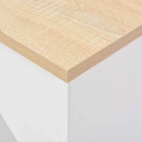 vidaXL Τραπέζι Μπαρ με Κινητό Ράφι Λευκό 138 x 39 x 110 εκ.