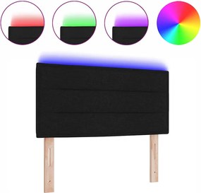 vidaXL LED κεφαλάρι με φώτα λωρίδας LED Μαύρο 80 cm Πολυεστέρας