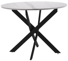 Τραπέζι Dammero μελαμίνης λευκό μαρμάρου-μαύρο Φ100x75εκ Υλικό: Black powder coating legs 20*60mm.thickness 1.2mm.  18mm MDF melamine table top 101-000088