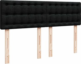 vidaXL Κρεβάτι Boxspring με Στρώμα Μαύρο 160x200 εκ. Υφασμάτινο