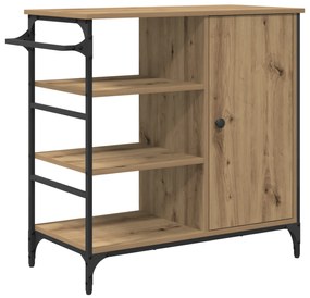 vidaXL Τροχοκαθίσμα Κουζίνας Δρυς Τεχνίτη 87.5x38.5x84.5 cm Επεξεργασμένο Ξύλο