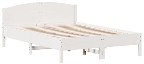 vidaXL Σκελετός Κρεβ. Χωρίς Στρώμα Λευκό 160x200 εκ Μασίφ Πεύκο