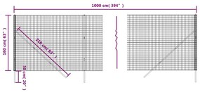 Συρματόπλεγμα Περίφραξης Πράσινο 1,6x10 μ. Γαλβανισμένο Ατσάλι - Πράσινο