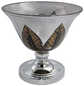 Βάζο 374-224-372 25x25x24cm Silver Γυαλί